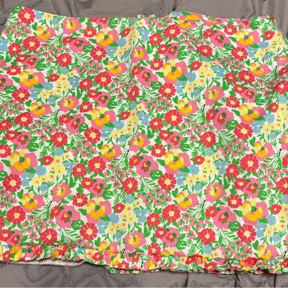 Lilly Pulitzer Jarvey Garden by the sea Red and Yellow Mini A-line Skirt